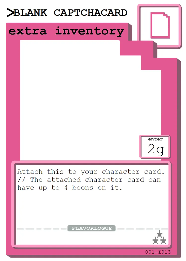 BLANK CAPTCHACARD - extra inventory